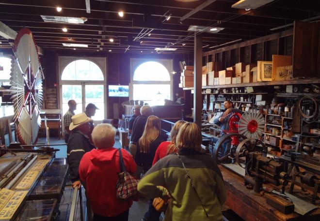 tour group at factory museum