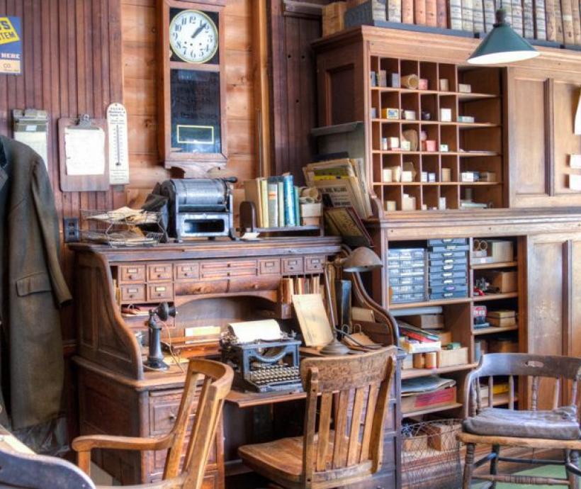 museum interior with artifacts