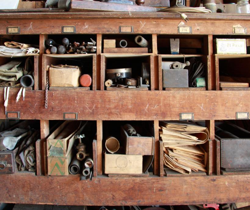 old storage shelf