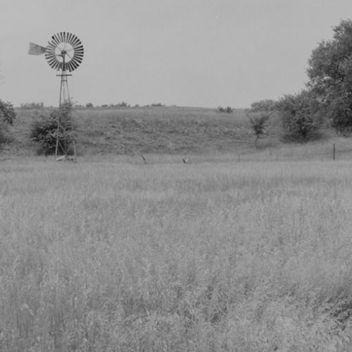 GENERAL VIEW OF ELI WINDMILL ON STEEL TOWER IN PASTURE LOCATED ABOUT 6-8 MILES SOUTH ...